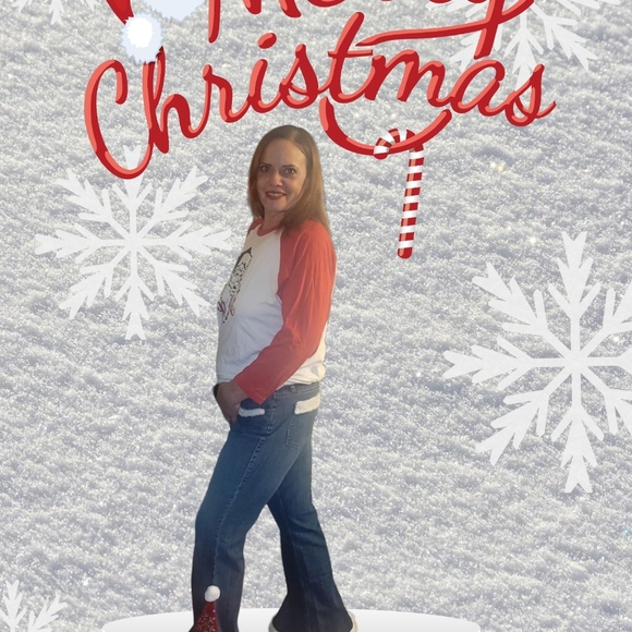 Christmas Santa Hat Pants Jeans Upcycled one of a kind handmade - Picture 11 of 12